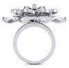 Jewelove™ Rings Designer Diamond Flower Cocktail ring in Platinum for Women JL PT R-004