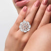 Jewelove™ Rings Designer Diamond Flower Cocktail ring in Platinum for Women JL PT R-004
