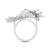 Jewelove™ Rings Designer Diamond Flower Cocktail ring in Platinum for Women JL PT R 005
