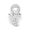 Jewelove™ Rings SI IJ / Women's Band only Designer Diamond Flower Cocktail ring in Platinum for Women JL PT R 007
