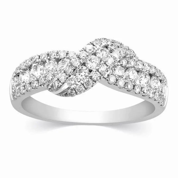 Platinum Diamond Rings - Designer Diamond Knot Ring By Jewelove JL AU 112