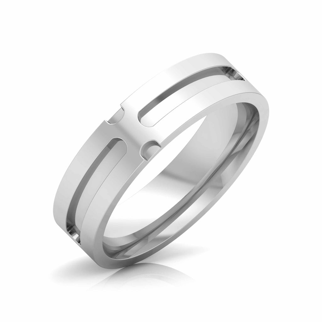 Jewelove™ Rings Men's Band only / SI IJ Designer Diamond Platinum Couple Ring JL PT CB 49