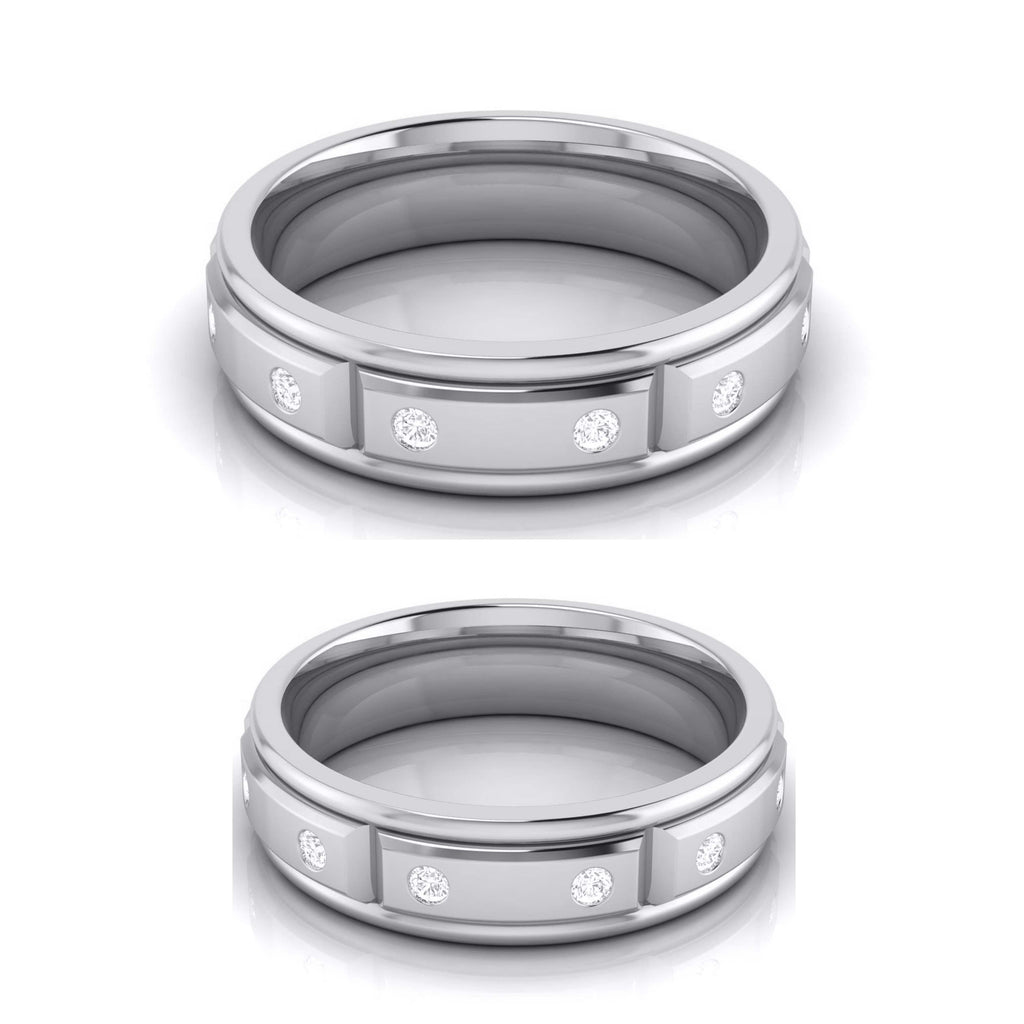Jewelove™ Rings Both / SI IJ Designer Diamond Platinum Love Bands JL PT R-8021