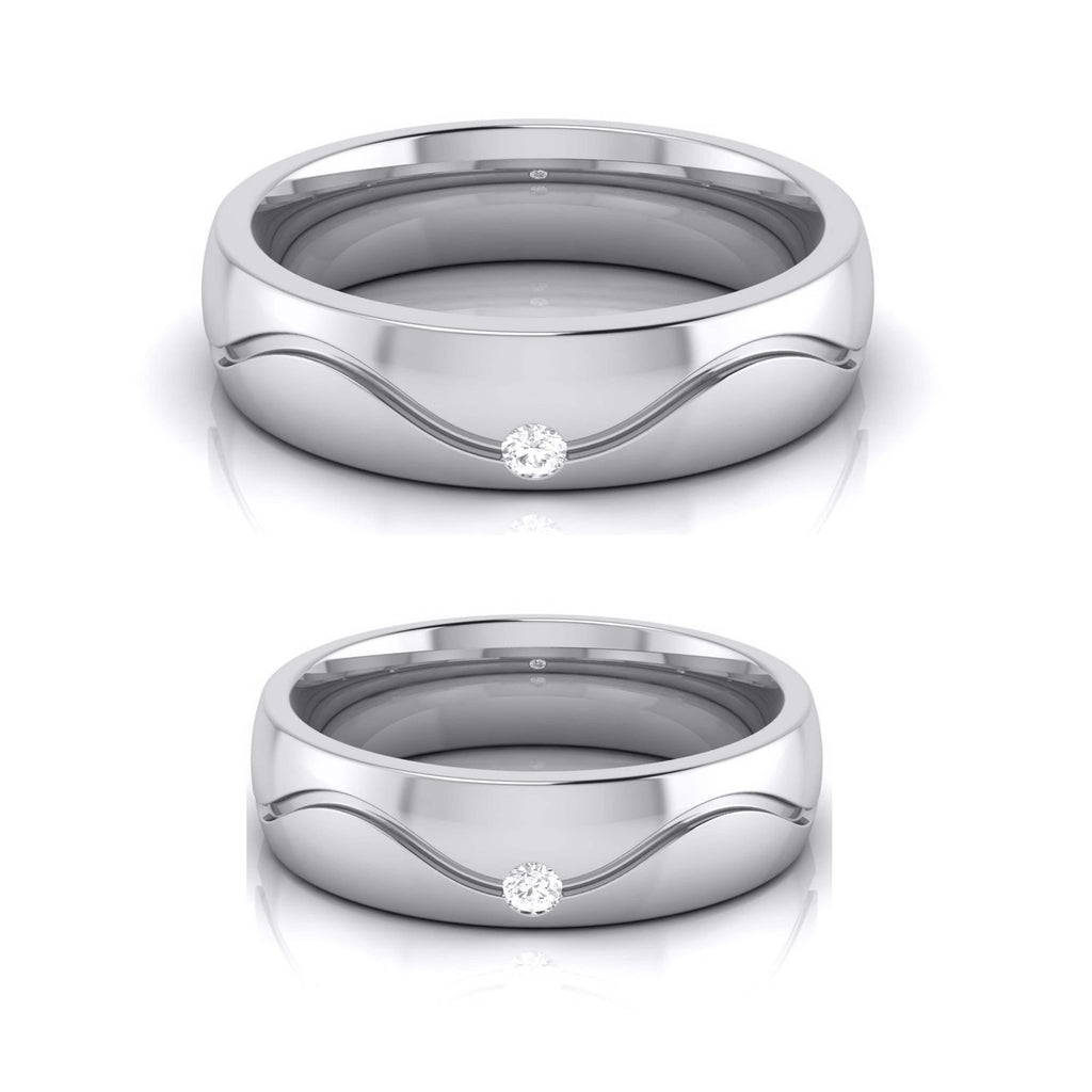 Jewelove™ Rings Both / SI IJ Designer Diamond Platinum Love Bands JL PT R-8027