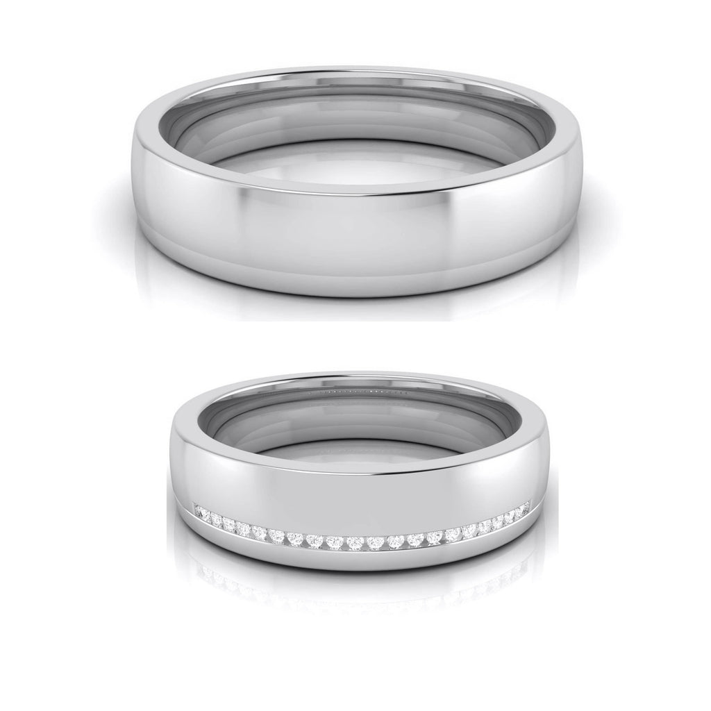 Jewelove™ Rings Both / SI IJ Designer Diamond Platinum Love Bands JL PT R-8033