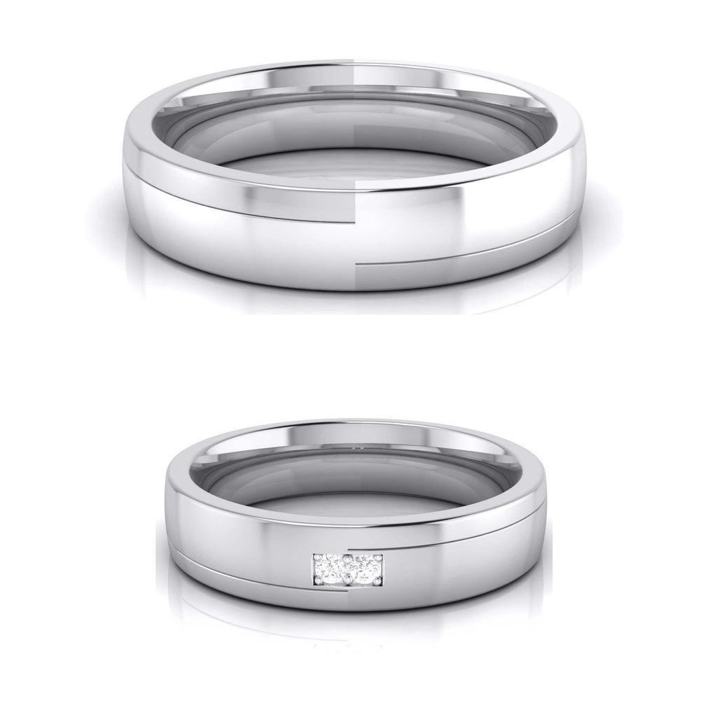 Jewelove™ Rings Both / SI IJ Designer Diamond Platinum Love Bands JL PT R-8044