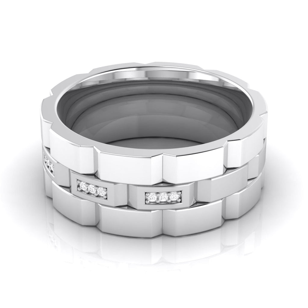 Jewelove™ Rings SI IJ / Women's Band Only Designer Diamond Platinum Ring for Women JL PT R-8030