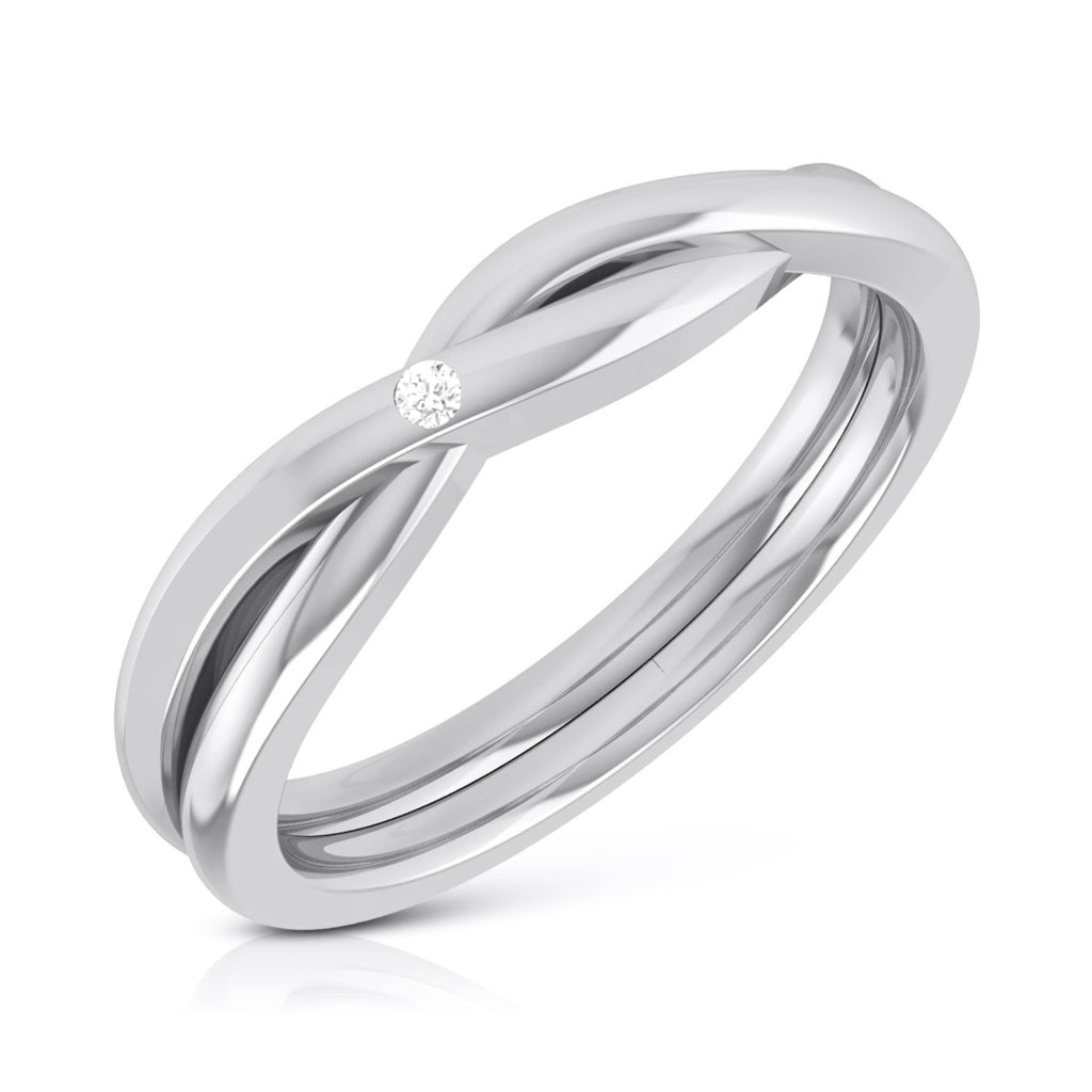 Jewelove™ Rings SI IJ / Women's Band Only Designer Diamond Platinum Ring for Women JL PT R-8037