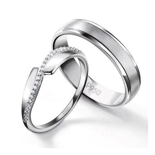 Jewelove™ Rings Both / SI IJ Designer & Elegant Platinum Couple Rings JL PT 532