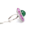 Jewelove™ Rings Women's Band only Designer Emerald Ring with Pink Sapphire & Rose Cut Diamonds for Women JL AU 22RG0001