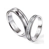 Jewelove™ Rings Both / SI IJ Designer Half Eternity & Plain Platinum Couple Rings JL PT 524