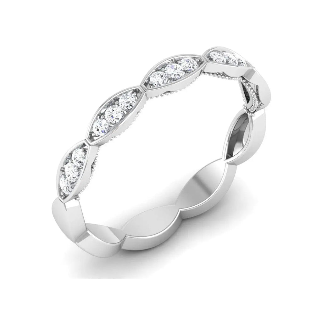 Jewelove™ Rings SI IJ / Women's Band only Designer Half Eternity Platinum Ring with Diamonds JL PT 442