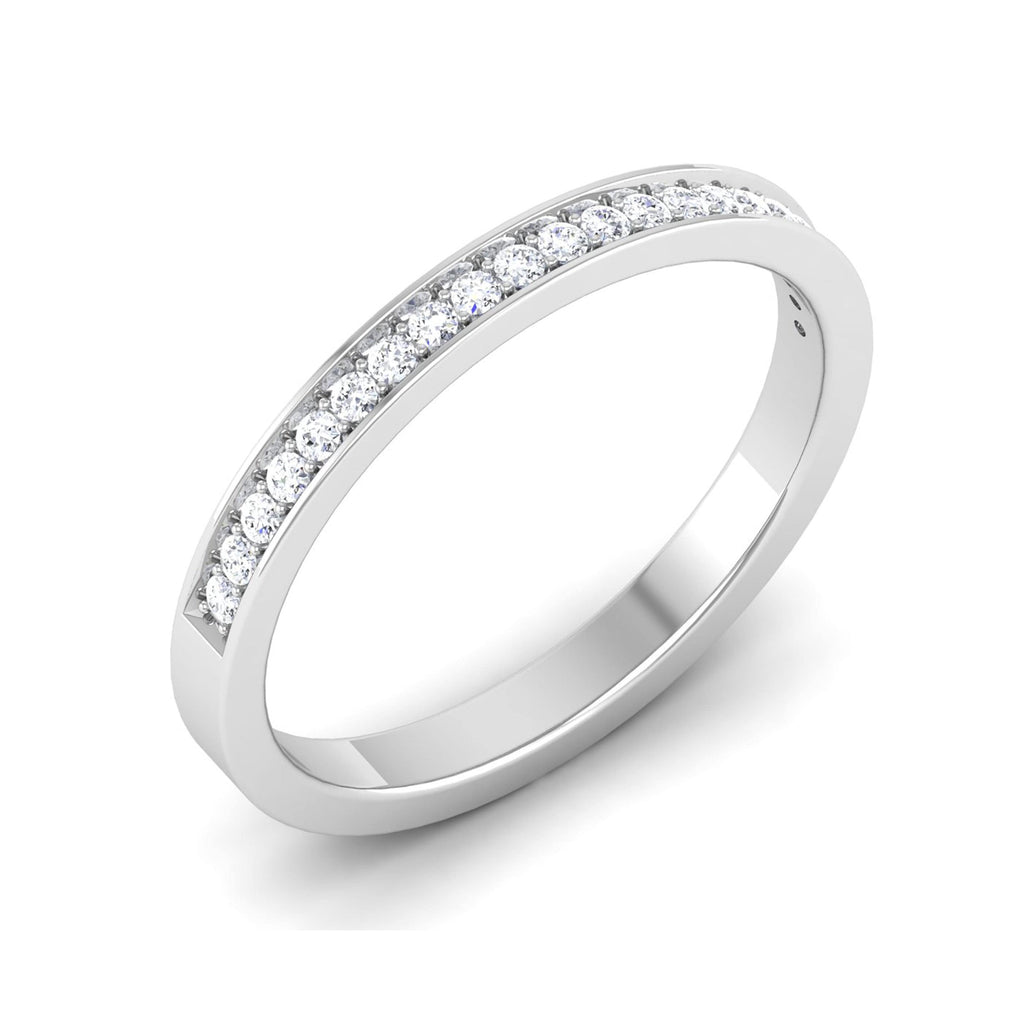 Jewelove™ Rings SI IJ / Women's Band only Designer Half Eternity Platinum Wedding Band with Diamonds JL PT 6746