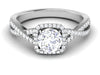 Jewelove™ Rings Women's Band only Designer Halo Platinum Diamond Mounting JL PT 499-M