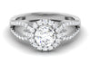 Jewelove™ Rings Women's Band only Designer Halo Solitaire Engagement Ring in Platinum JL PT 514