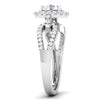 Jewelove™ Rings Women's Band only Designer Halo Solitaire Engagement Ring Mounting in Platinum JL PT 514-M