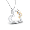 Jewelove™ Pendants Designer Heart Gold & Platinum Pendant with Diamonds JL PT P 8073