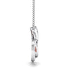 Side View of Platinum of Rose Double Heart Pendant with Diamonds JL PT P 8073