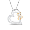 Jewelove™ Pendants SI IJ / Yellow Gold Designer Heart Gold & Platinum Pendant with Diamonds JL PT P 8073