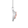 Side View of Platinum of Rose Tripple Heart Pendant with Diamonds JL PT P 8000