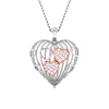 Front View of Platinum of Rose Tripple Heart Pendant with Diamonds JL PT P 8000