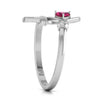 Jewelove™ Rings Women's Band only Designer Heart Ruby Platinum Ring for Women JL PT R8159