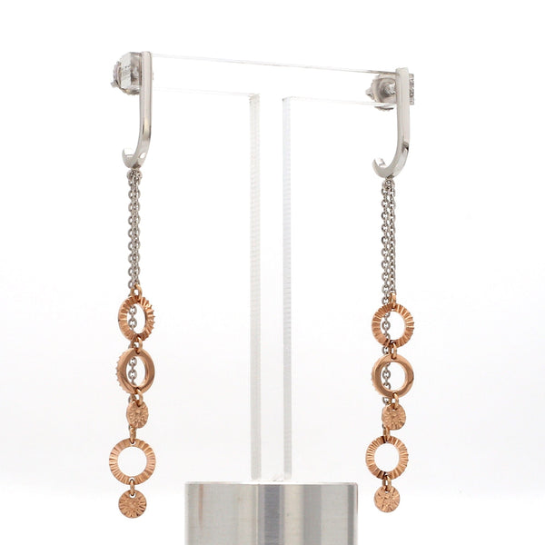 Jewelove™ Earrings Designer Plain Platinum & Rose Gold Earrings JL PT E 764
