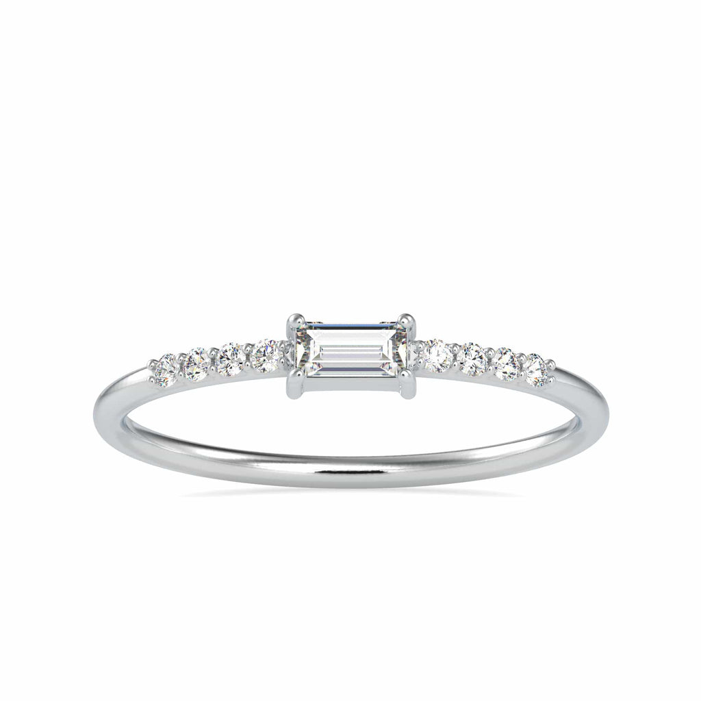 Jewelove™ Rings Women's Band only / VS GH Designer Platinum Baguette Diamond Engagement Ring JL PT 0602