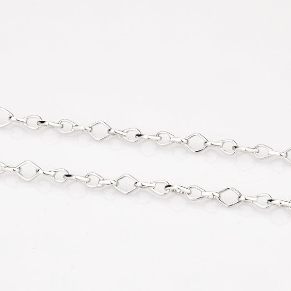 Jewelove™ Chains Designer Platinum Chain with Square and Round Links JL PT CH 779