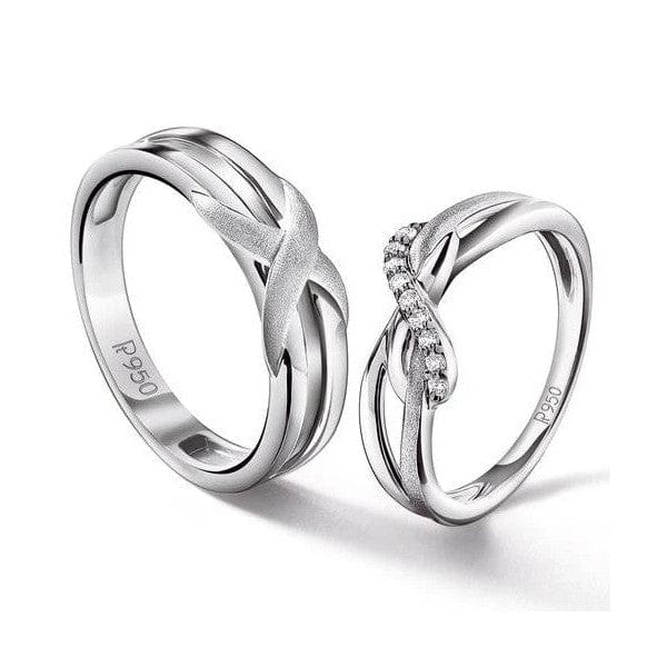 Jewelove™ Rings Both / SI IJ Designer Platinum Couple Rings for Him & Her JL PT 536