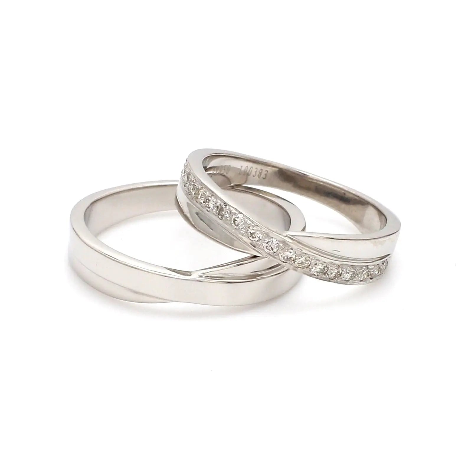 Designer Platinum Couple Rings with Single Diamonds JL PT 525