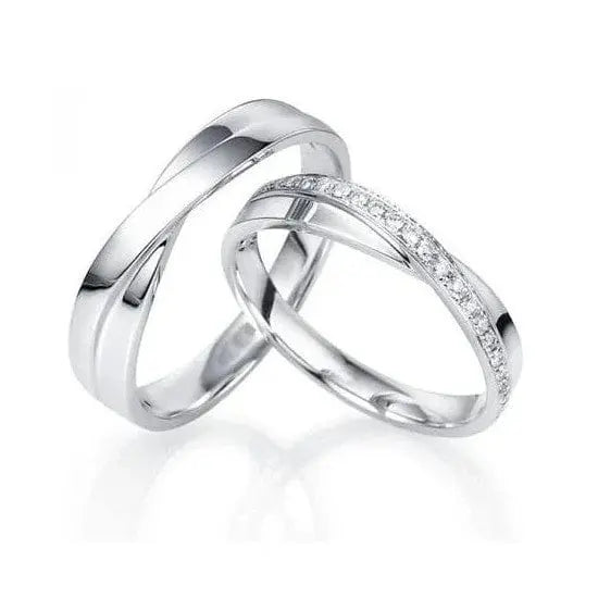 Jewelove™ Rings Both / SI IJ Designer Platinum Couple Rings JL PT 492