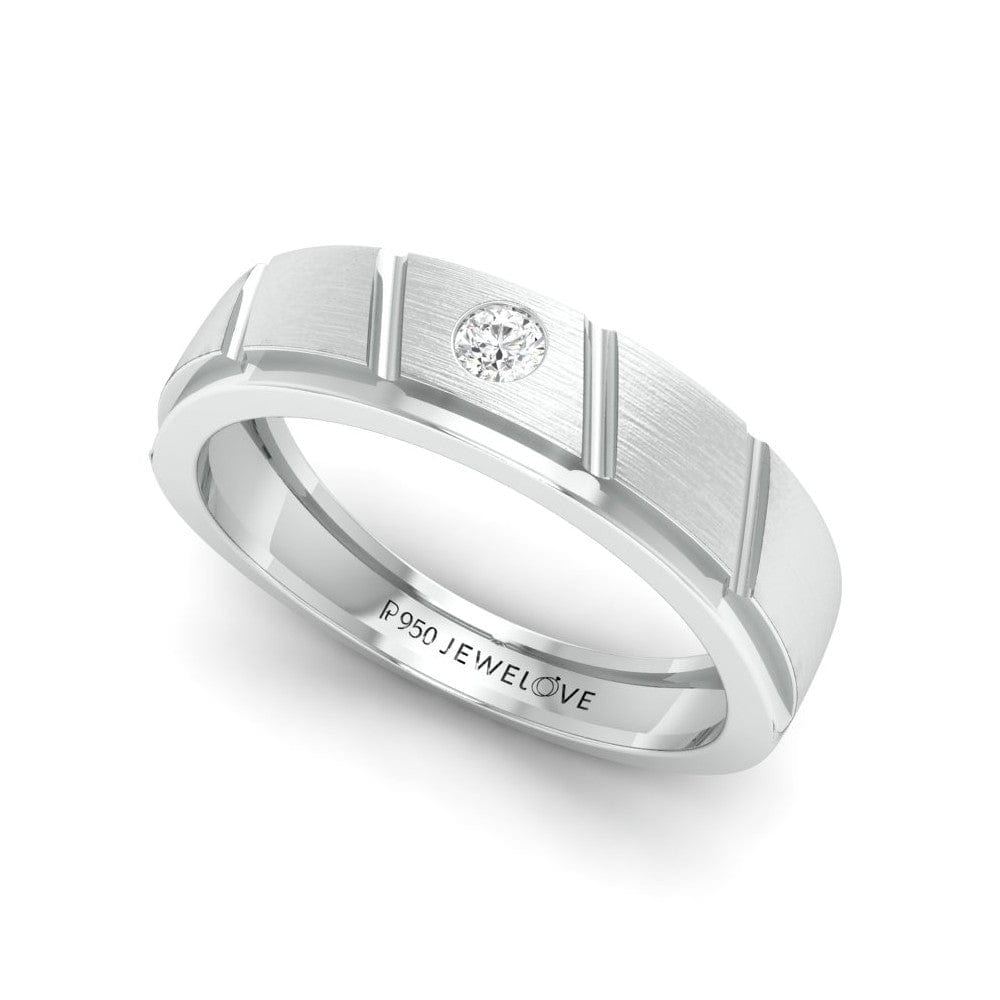 Jewelove™ Rings Men's Band only / SI IJ Designer Platinum Couple Rings with Diamonds JL PT 1125