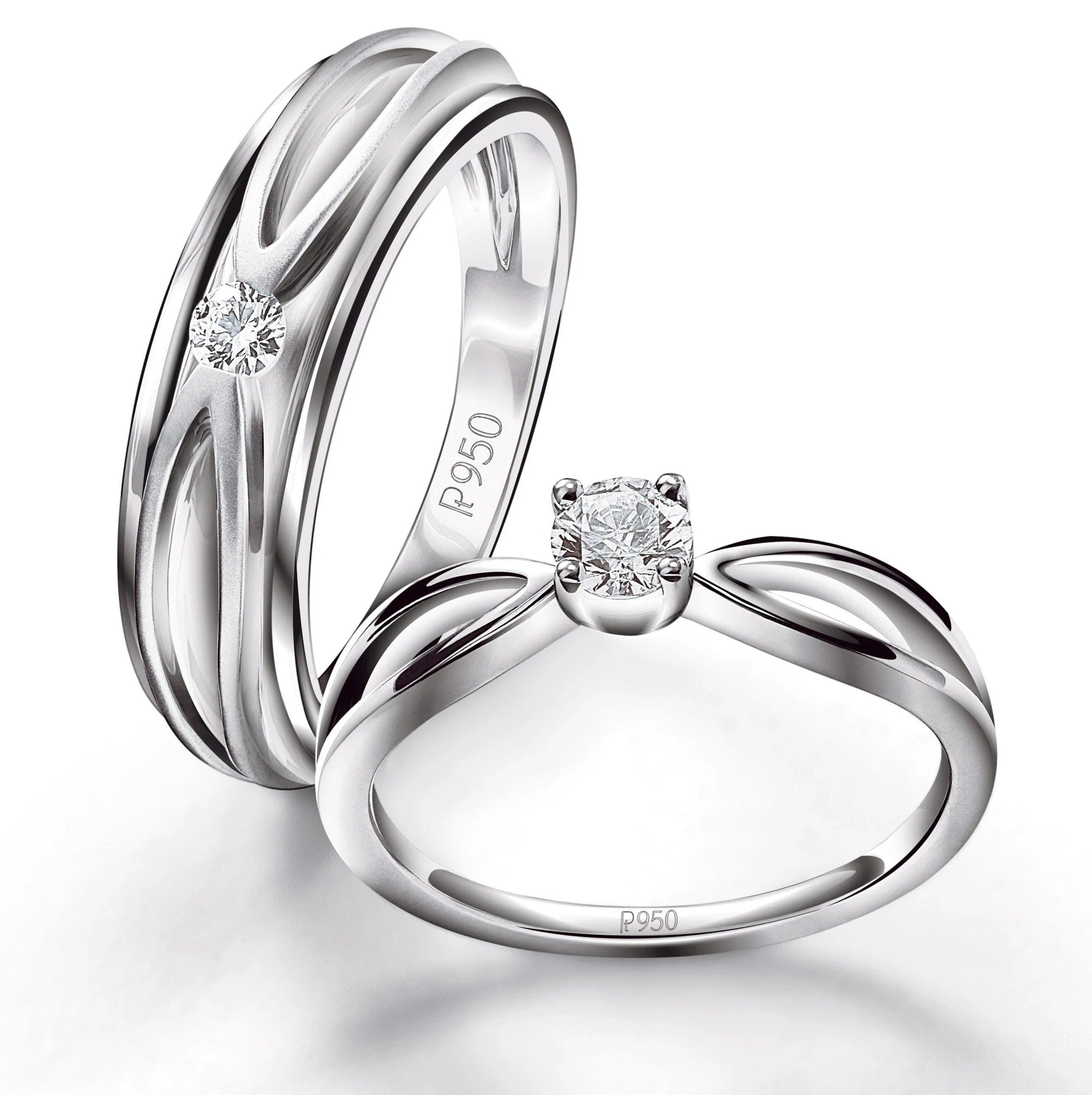 jewelove designer platinum couple rings with single diamonds jl pt 525 both si ij 15114733682781