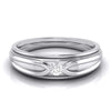 Jewelove™ Rings Men's Band only / SI IJ Designer Platinum Couple Rings with Single Diamonds JL PT 525