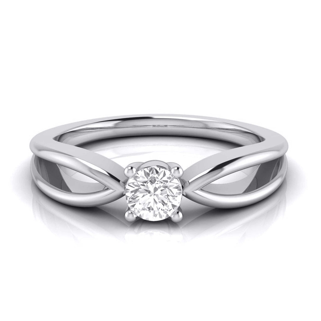 Jewelove™ Rings Women's Band only / SI IJ Designer Platinum Couple Rings with Single Diamonds JL PT 525