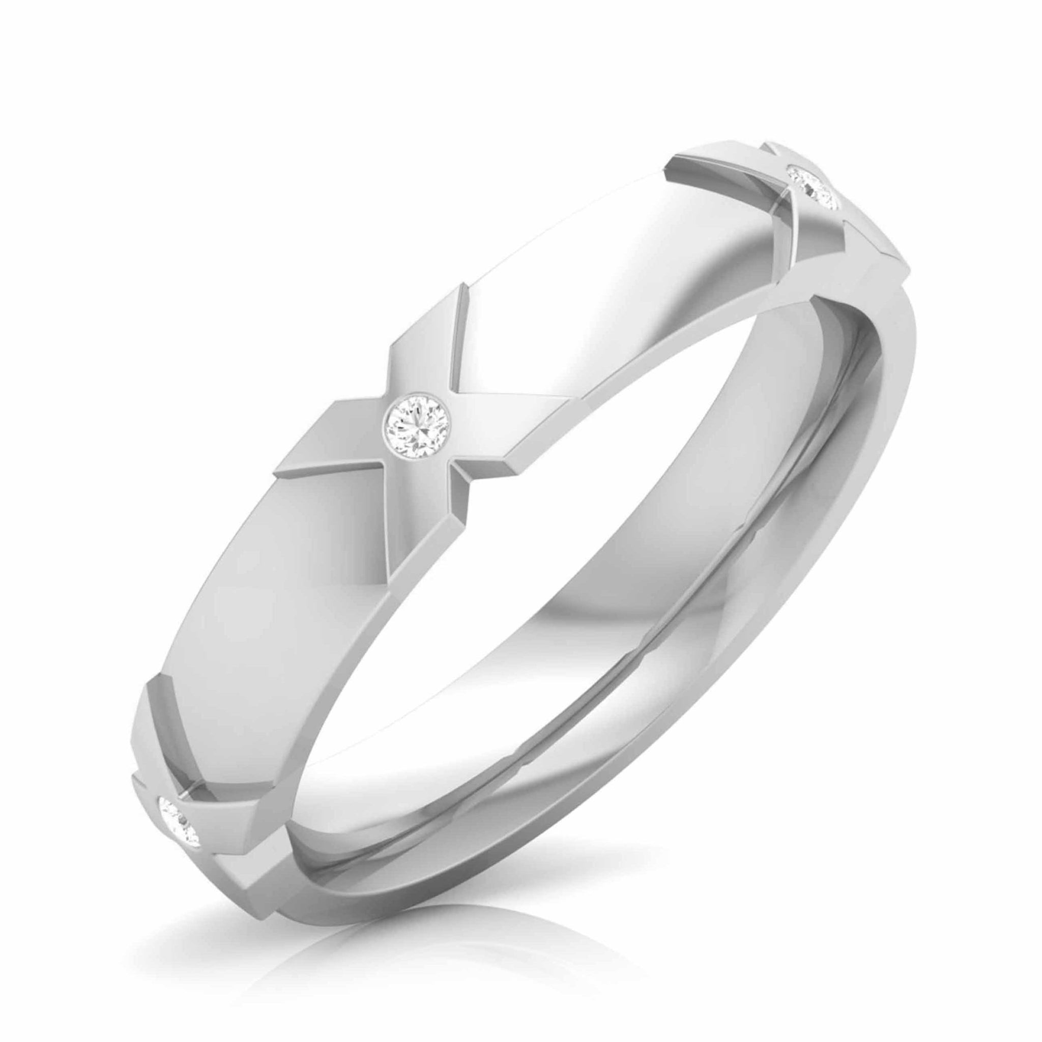 Jewelove™ Rings Designer Platinum Diamnd Couple Ring JL PT CB 148