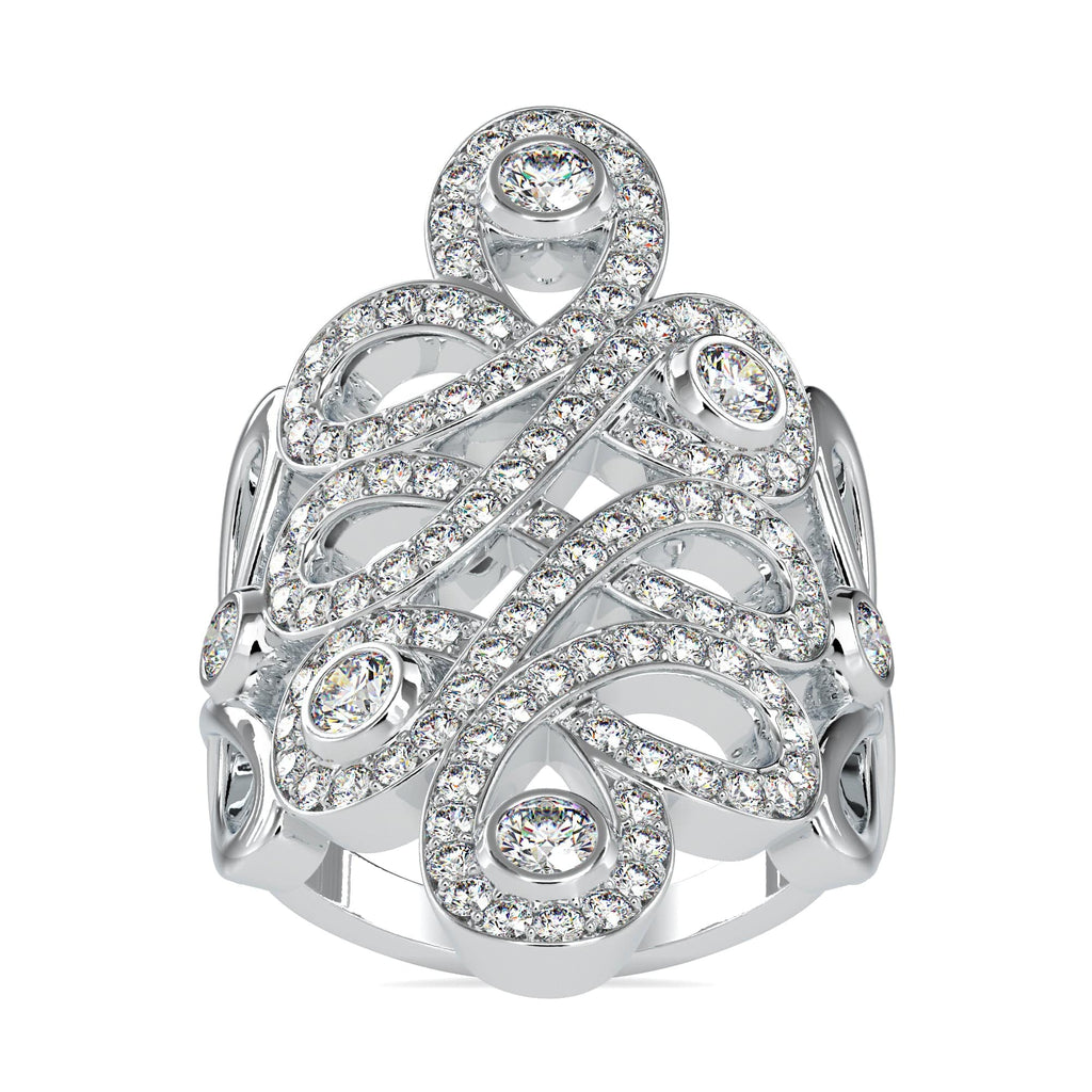 Jewelove™ Rings Designer Platinum Diamond Cocktail Engagement Ring JL PT 0161