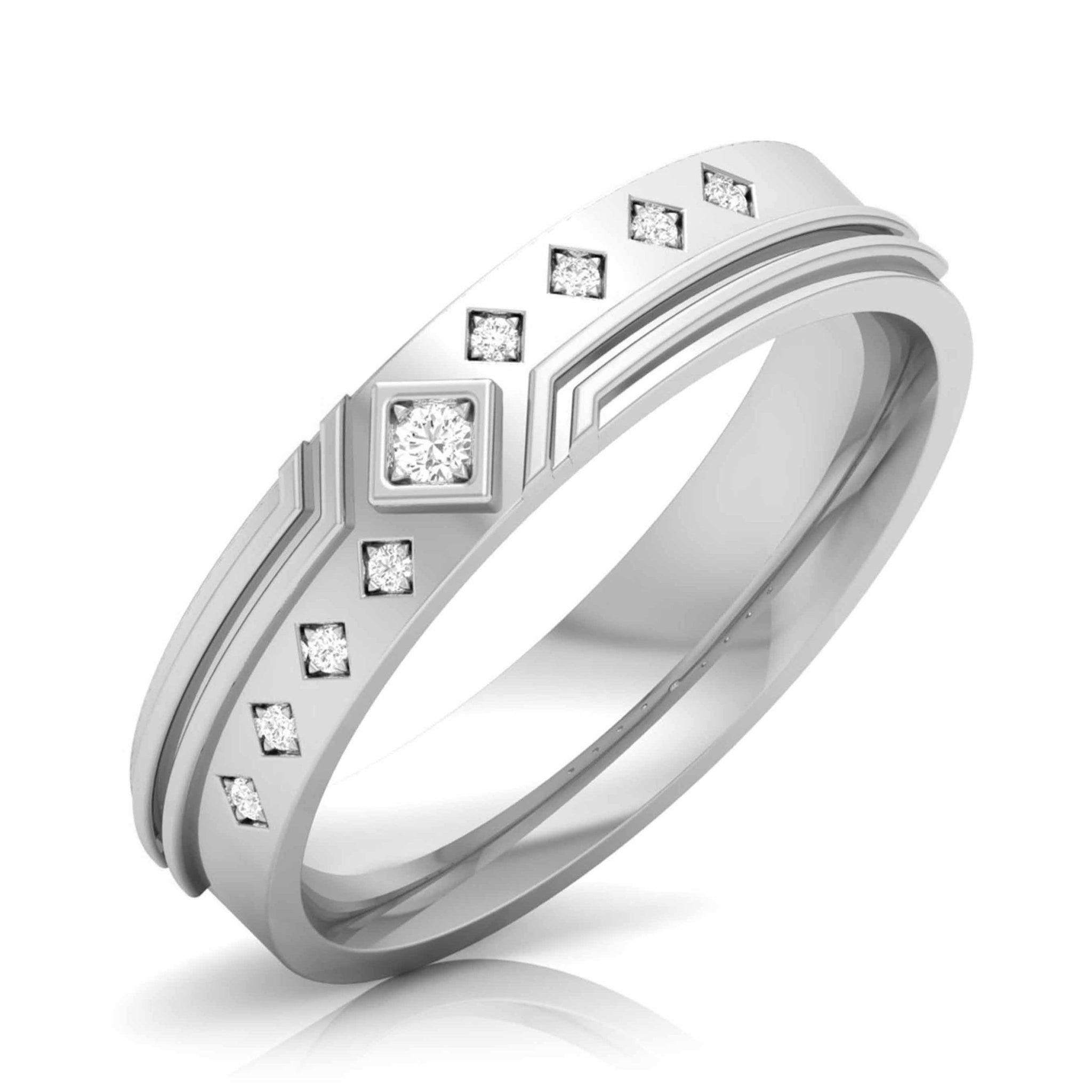 Jewelove™ Rings Designer Platinum Diamond Couple Ring JL PT CB 107