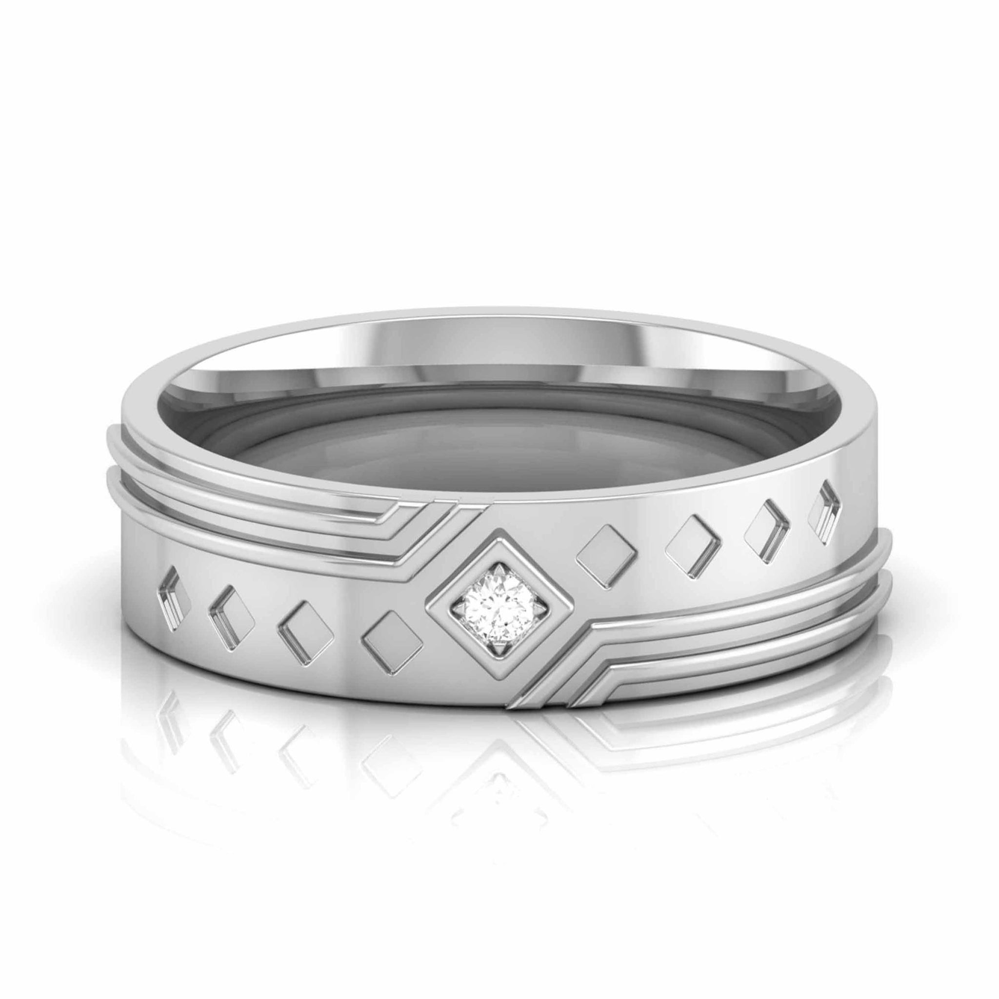 Jewelove™ Rings Designer Platinum Diamond Couple Ring JL PT CB 107