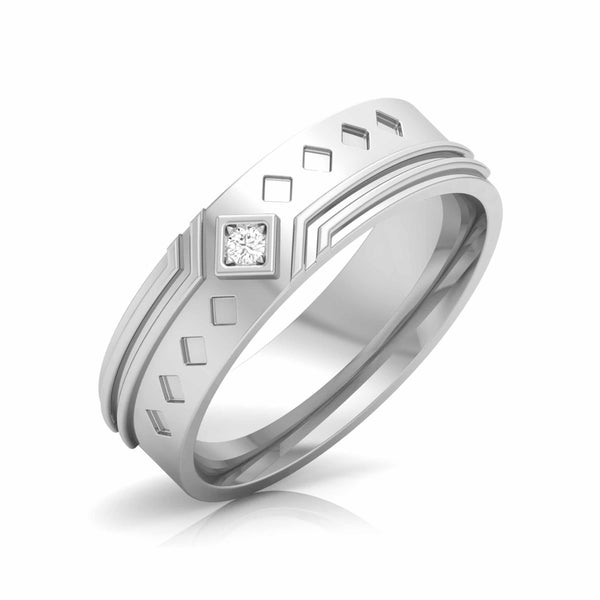 Jewelove™ Rings Men's Band only / SI IJ Designer Platinum Diamond Couple Ring JL PT CB 107