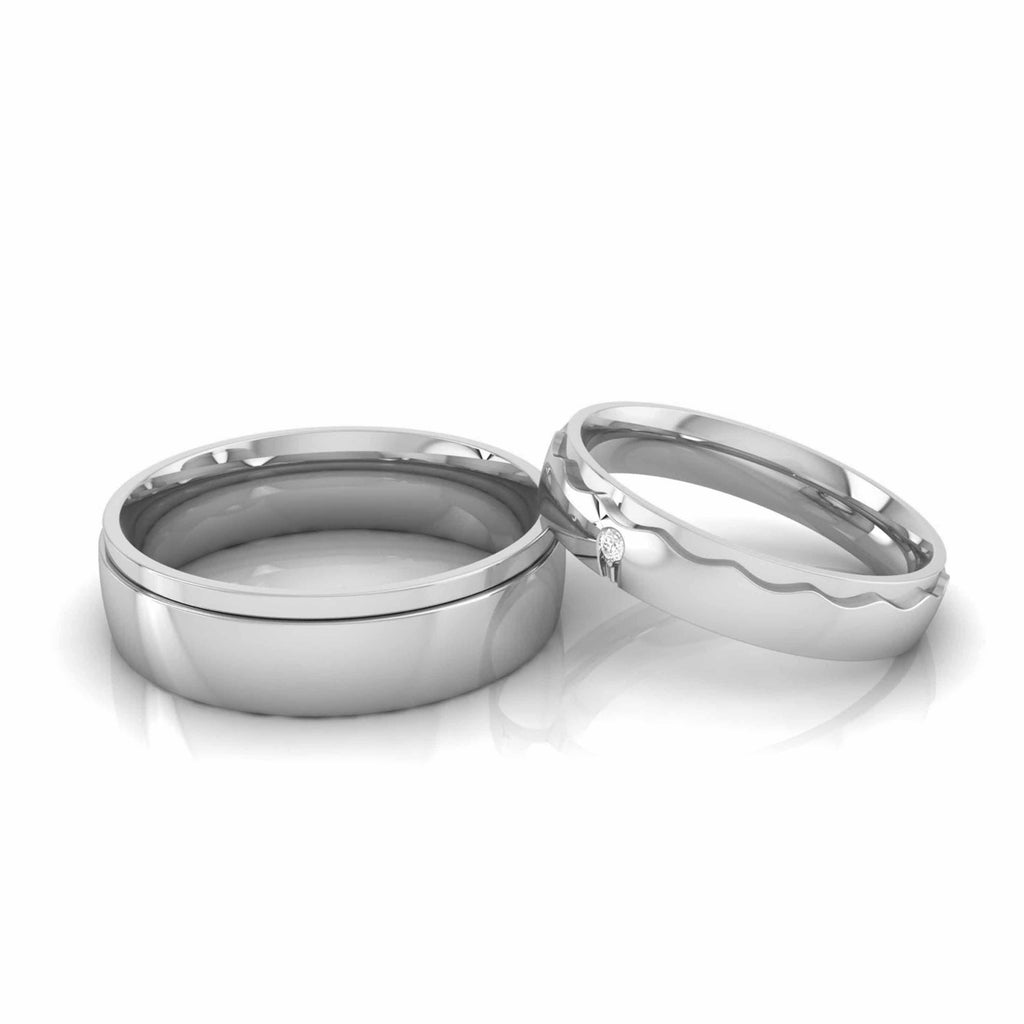 Jewelove™ Rings Both / SI IJ Designer Platinum Diamond Couple Ring JL PT CB 12