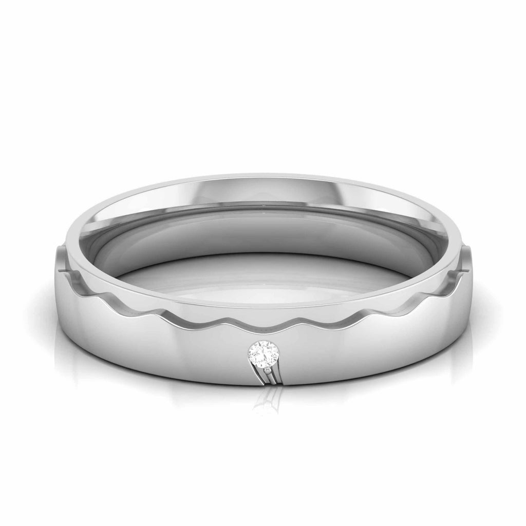 Jewelove™ Rings Women's Band only / SI IJ Designer Platinum Diamond Couple Ring JL PT CB 12