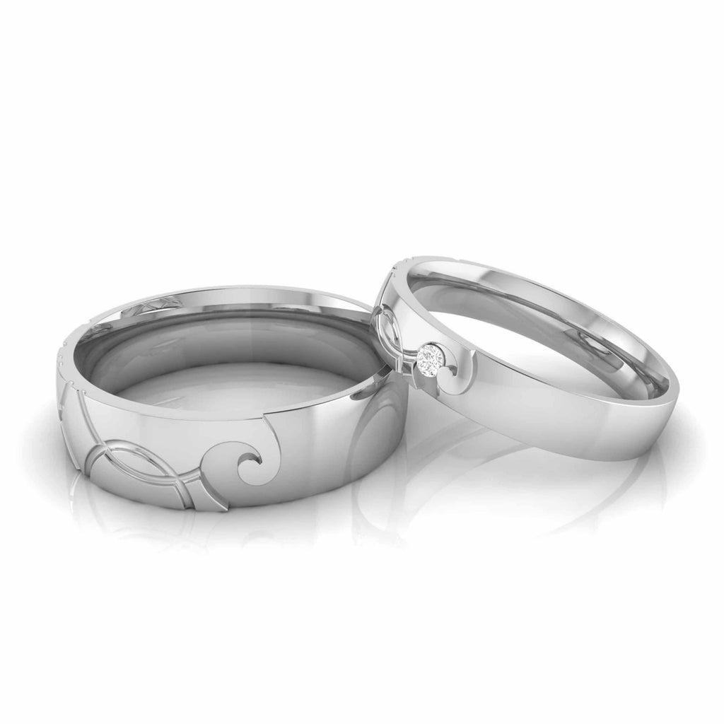 Jewelove™ Rings Both Designer Platinum Diamond Couple Ring JL PT CB 142