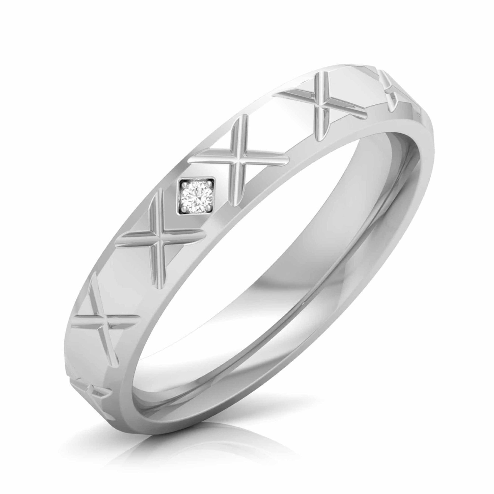 Jewelove™ Rings Designer Platinum Diamond Couple Ring JL PT CB 147