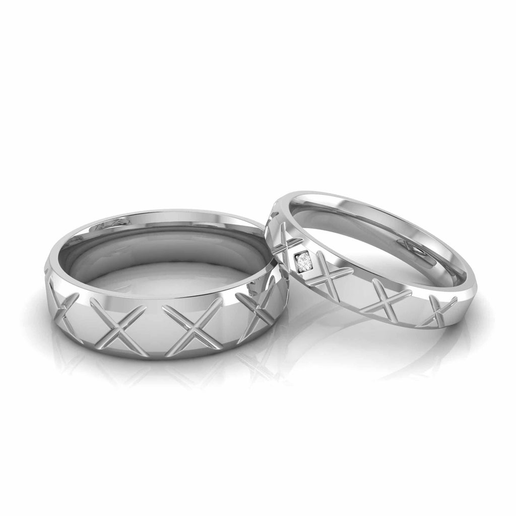 Jewelove™ Rings Both Designer Platinum Diamond Couple Ring JL PT CB 147