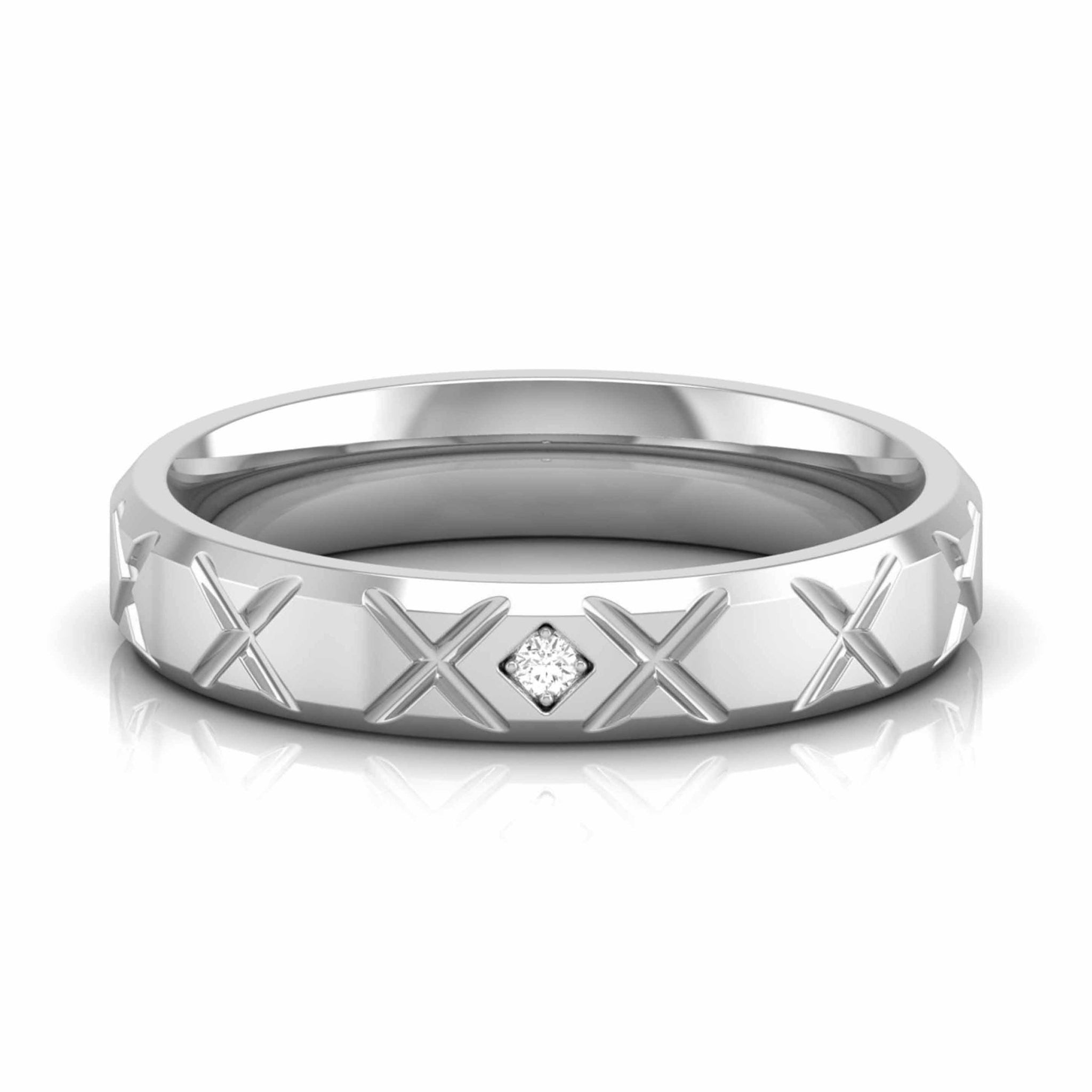 Jewelove™ Rings Women's Band only Designer Platinum Diamond Couple Ring JL PT CB 147