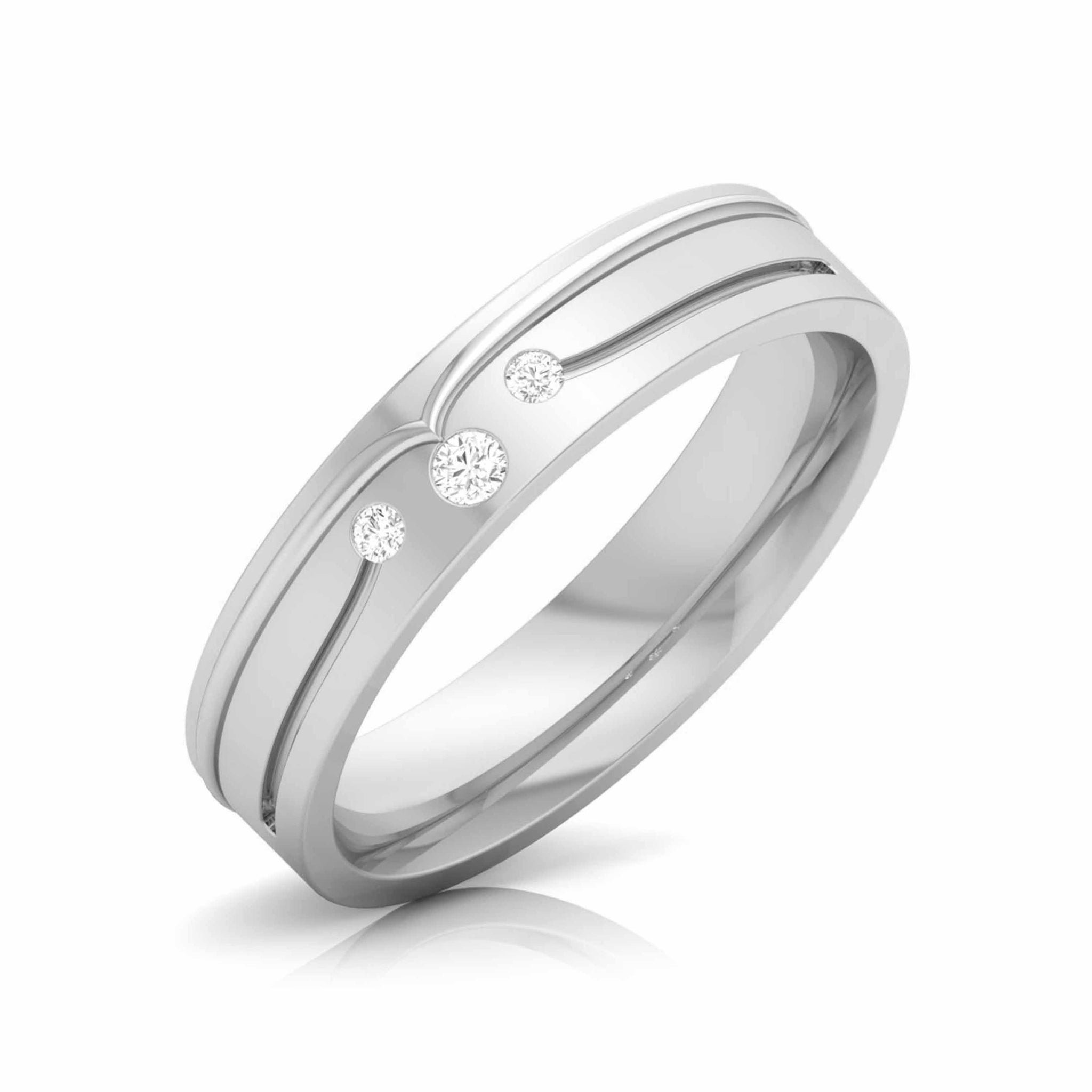 Jewelove™ Rings Designer Platinum Diamond Couple Ring JL PT CB 16