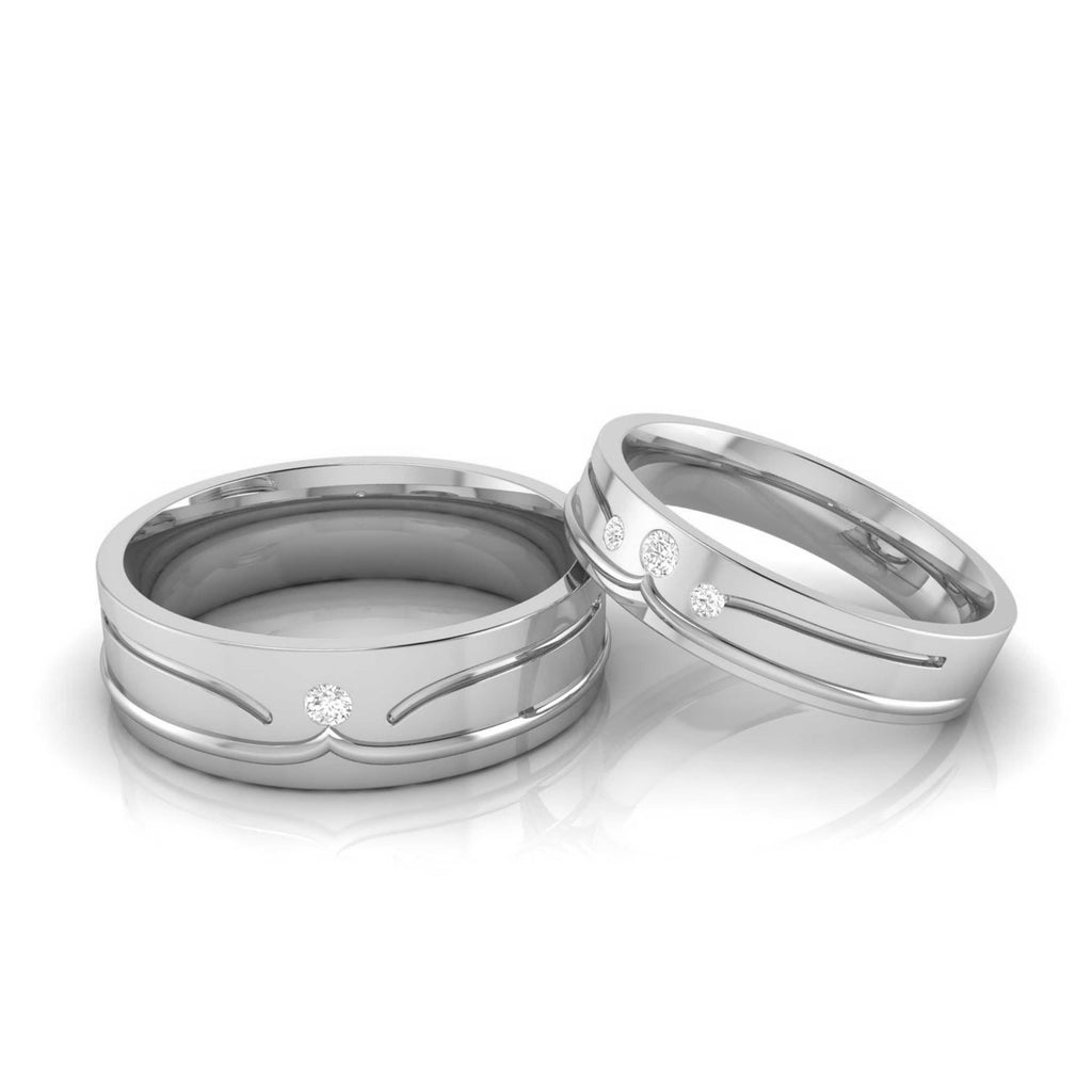 Jewelove™ Rings Both / SI IJ Designer Platinum Diamond Couple Ring JL PT CB 16