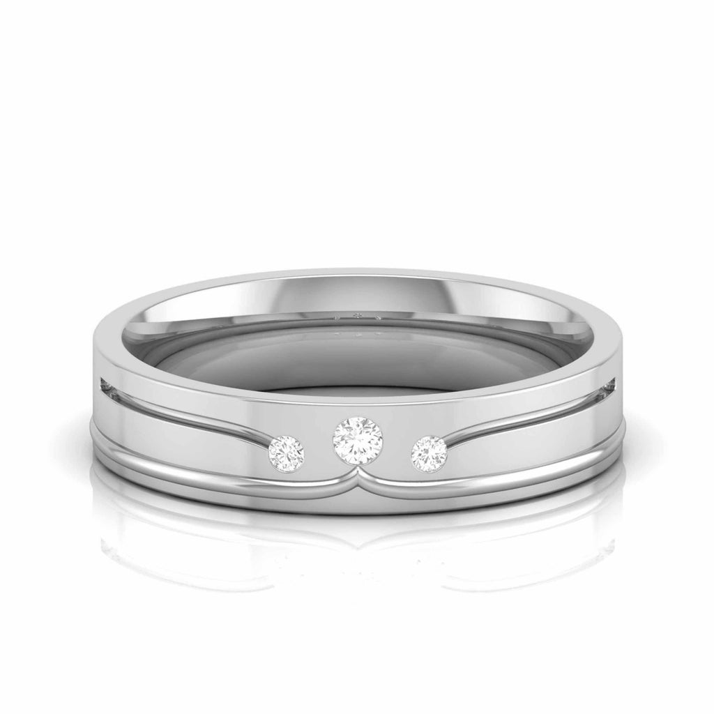 Jewelove™ Rings Women's Band only / SI IJ Designer Platinum Diamond Couple Ring JL PT CB 16